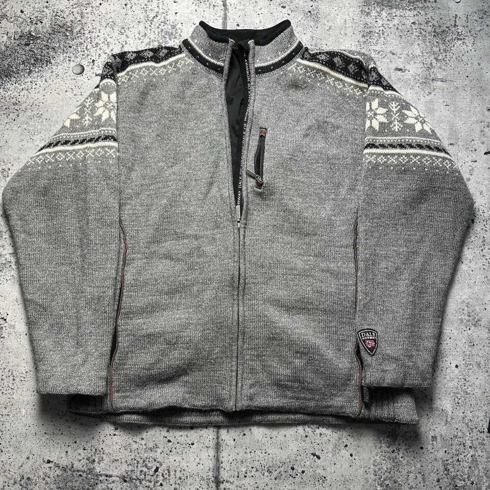 Dale Of Norway Classic Sweater Full Zip Sz XXL Full Zip Grey (read)